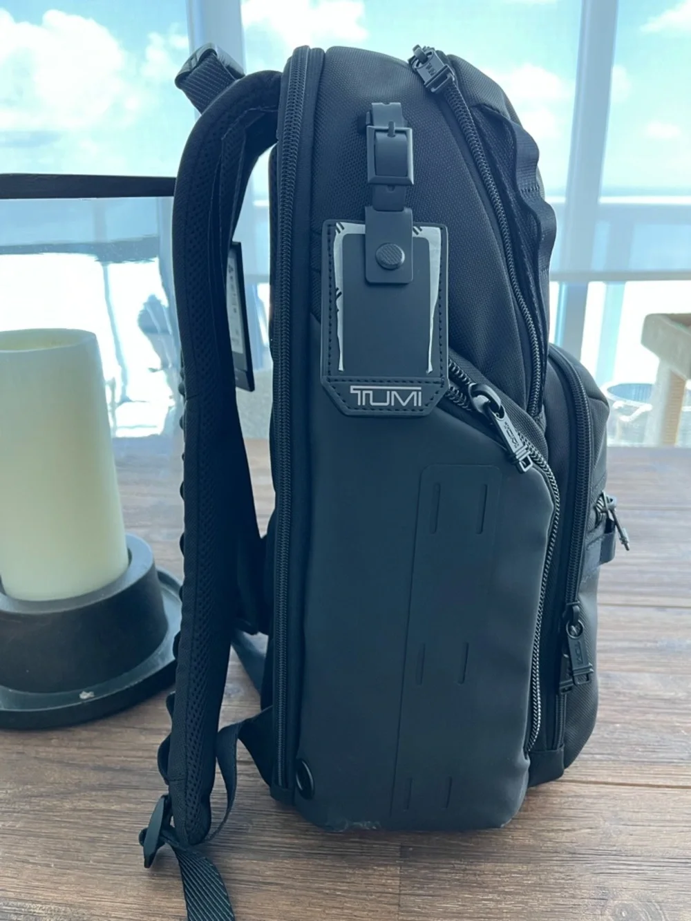 Tumi Alpha Bravo Black Men's Backpack with Front Zip Pocket (New- never used)